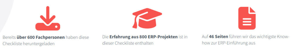 Beispiel Leadmagnet: Screenshot der drei visualisierten Facts mit Icons